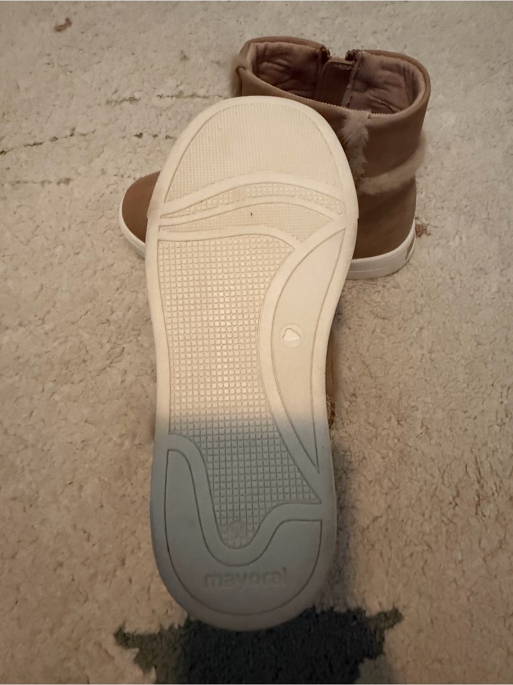 Mayoral Tan Faux-Shearling Zip Ankle Sneakers - Picture 3 of 4
